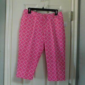 ST. JOHN’S BAY Secretly Slender Crop Pants Pink Classic Fit 8P